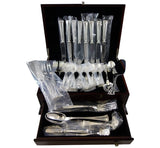 Fiesole by Greggio  Sterling Silver Flatware Set 8 Dinner Size 56 Pcs New Milano