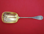 Wood and Hughes Sterling Silver Preserve Spoon GW BC Flowers Swirled 7 1/2"
