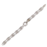 10k White and Yellow Gold Art Deco Filigree Bracelet 6.75" Jewelry (#J6740)