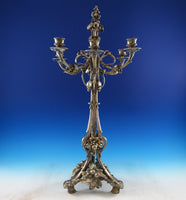 Christofle Silverplate Candelabra w/Fruit Motif Very Heavy 24 1/4" x 12" (#7507)