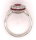 Platinum 1.78ct Genuine Natural Ruby and Diamond Ring Size 6 Jewelry (#J4860)