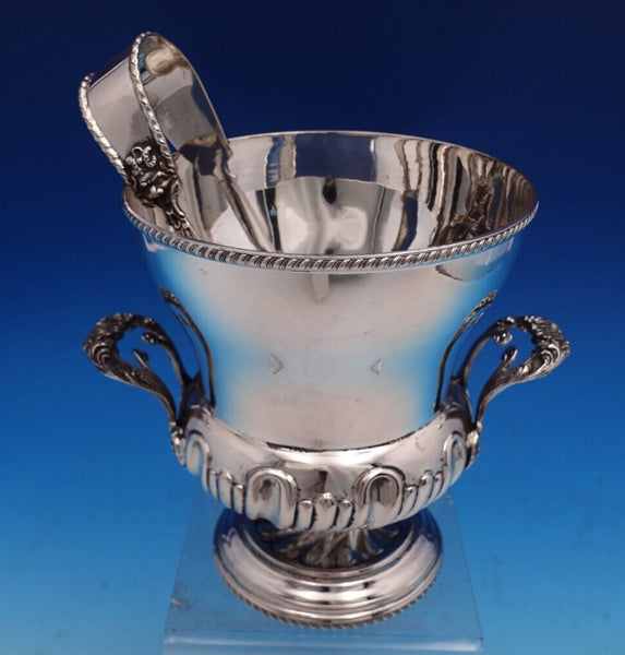 Italian .800 Silver Ice Bucket with Tongs 6 3/4" x 6 1/2" 23 ozt. (#4295)