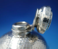 English Sterling Silver Dresser Jar Hand Hammered with Cut Crystal (#5480)