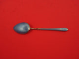 English Estate Sterling Silver Demitasse Spoon vermeil light blue enamel 3 7/8"