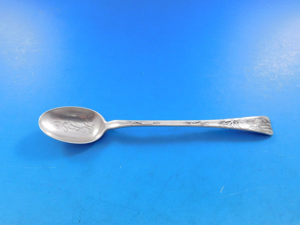 Lap Over Acid Etched by Tiffany Sterling Silver Parfait Spoon Floral Motif 6"