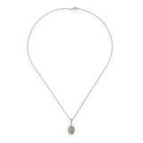 Platinum Australian Genuine Natural Opal and Diamond Pendant with Chain (#J7523)