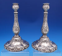 Chantilly by Gorham Sterling Silver Candlestick Pair #A4326 9" x 5 1/4" (#8053)