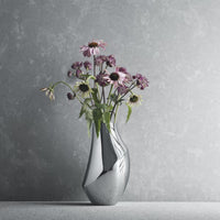 Flora by Georg Jensen Stainless Steel Vase Medium Modern - Vtg NOS
