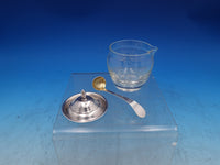 Etiquette by Watson Glass Mustard Jar with Sterling Silver Lid and Ladle (#7435)