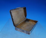 French .800 Silver Box Ornate Chasing w/ Snowflake Medallion GW Interior #6876