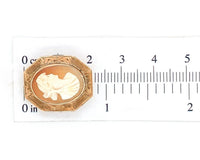 10k Rose Gold Genuine Natural Shell Cameo Small Pendant Pin Jewelry (#J6893)