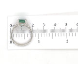 18k White Gold 2.23 Carat Genuine Natural Emerald Diamond Ring Size 6.5 (#J7011)