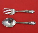 Bridal Veil by International Sterling Silver Baby Set 2pc in Fitted Box 4 1/8"