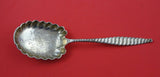 Oval Twist by Whiting Sterling Silver Berry Spoon GW brite-cut ruffled 8 7/8"