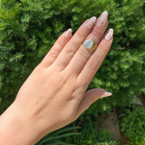 14k Yellow Gold Men's Signet Ring with Ribbed Lines Size 6.5 (#J6793)