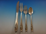 Sculptured Rose by Towle Sterling Silver Flatware Set For 8 Service 42 Pieces