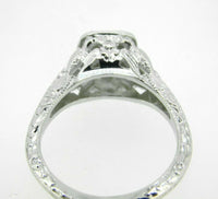18k White Gold Filigree .66ct Genuine Natural Diamond Ring Love Birds (#J5097)