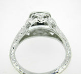 18k White Gold Filigree .66ct Genuine Natural Diamond Ring Love Birds (#J5097)