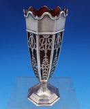 W. Lister and Sons English Estate Sterling Silver Vase with Glass #7728 (#8121)