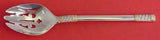 Aegean Weave Gold by Wallace Sterling Silver Serving Spoon Pierced Orig 8 7/8"