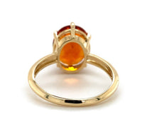 14k Yellow Gold 4 Carat Vibrant Orange Genuine Natural Citrine Ring (#J6797)