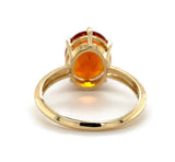 14k Yellow Gold 4 Carat Vibrant Orange Genuine Natural Citrine Ring (#J6797)