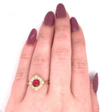 14k Yellow Gold .77ct Jedi Red Spinel and Diamond Ring (#J5616)