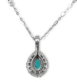 14k White Gold Brazilian Paraiba Tourmaline and Diamond Pendant w/ Report #J6912