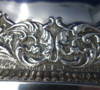 Joseph Gloster English Victorian Sterling Silver Tray Rectangular Chased #6289