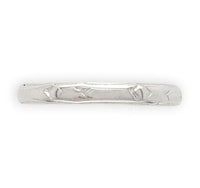 18k White Gold Wedding Band Ring with Faint Chevron Design Size 6.5 (#J6646)