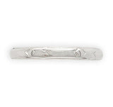 18k White Gold Wedding Band Ring with Faint Chevron Design Size 6.5 (#J6646)