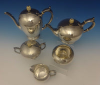 Arthur Stone Sterling Silver Tea Set Hand Wrought 5 Pc. (#0284)