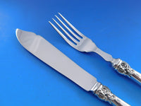 Grande Baroque by Wallace Sterling Silver Individual Fish Set 24 pieces HHWS