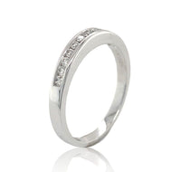14k White Gold Channel Set .16cttw Genuine Natural Diamond Wedding Band (#J6906)