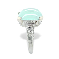 20k White Gold 4.05 Carat Genuine Natural Aquaprase Ring Size 4.5 (#J7214)