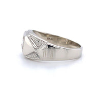 14k White Gold Men's .19ct Genuine Natural Diamond Ring Jewelry (#J5647)