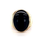 10k Yellow Gold Men's Genuine Natural Black Onyx Ring Jewelry (#J5675)