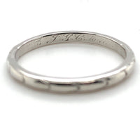 950 Platinum Wedding Band Ring Jewelry Engraved Date 1927 Size 7 (#J5835)
