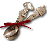 Peanuts Snoopy Child Baby Infant Feeding Spoon Set 2-Piece Silverplate Gift New