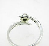 14k White Gold Black Star Cut Genuine Natural Diamond Ring (#J5117)
