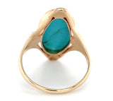Antique 10k Rose Gold 3.29 Carat Genuine Natural Turquoise Ring Size 7. 5 #J6561