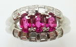 Fine Platinum Genuine Natural Ruby and Diamond Ring (#J3259)