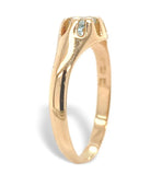 Vintage 18k Yellow Gold .21ct Genuine Natural Aquamarine Ring Size 6 (#J7558)