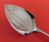 Medallion Coin Silver Pie Server Bright-Cut Engine Turned w/Applied Medallion 8"