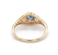 14k Yellow Gold Filigree Ring with .63ct Genuine Natural Sapphire (#J6403)