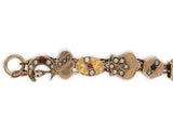 Gold Filled Gold Top Victorian 16 Slides Bracelet Garnets Rubies Pearls (#J6649)