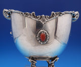 Italian .800 Silver Caviar Bowl w/Ice Tray Figural 3-D Giants Amber Stones #8301