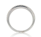 14k Thin White Gold .20cttw Genuine Natural Diamond Wedding Band Size 6.5 #J6905