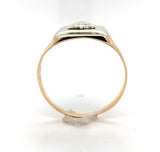 10k Yellow and White Gold Men's Ring with Crest Hand Engraved Size 9.75 (#J6353)