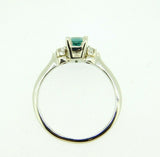 14k Gold .62ct Green Genuine Natural Tourmaline Ring with Diamonds (#J4355)